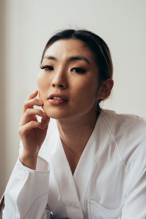 Attractive Asian woman in studio