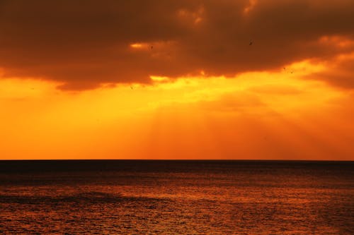 Scenic View of a Placid Sea during Sunset