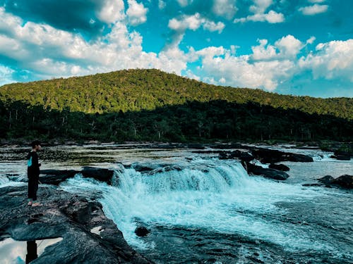 Free stock photo of mountain background, natural beauty, waterfall