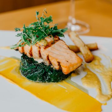 Salmon over Wilted Spinach
