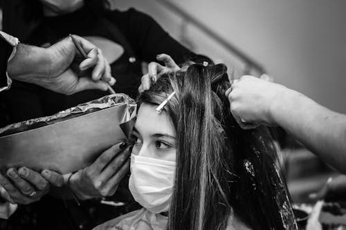 Free Woman in Hairdresser  Stock Photo
