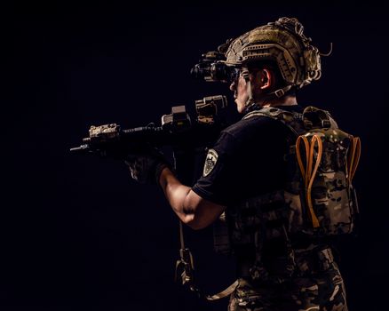 Photo of a Soldier with a Rifle