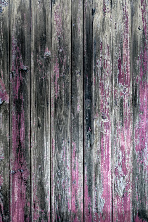 Wooden Wall with Pink Paint 
