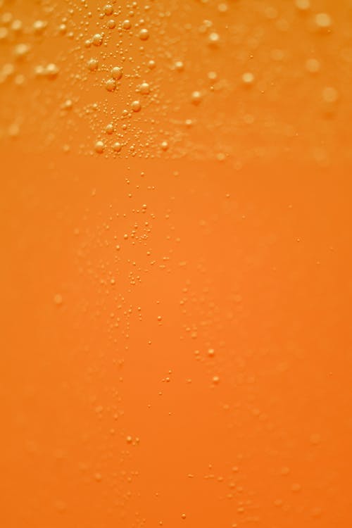 Orange Liquid with Bubbles 