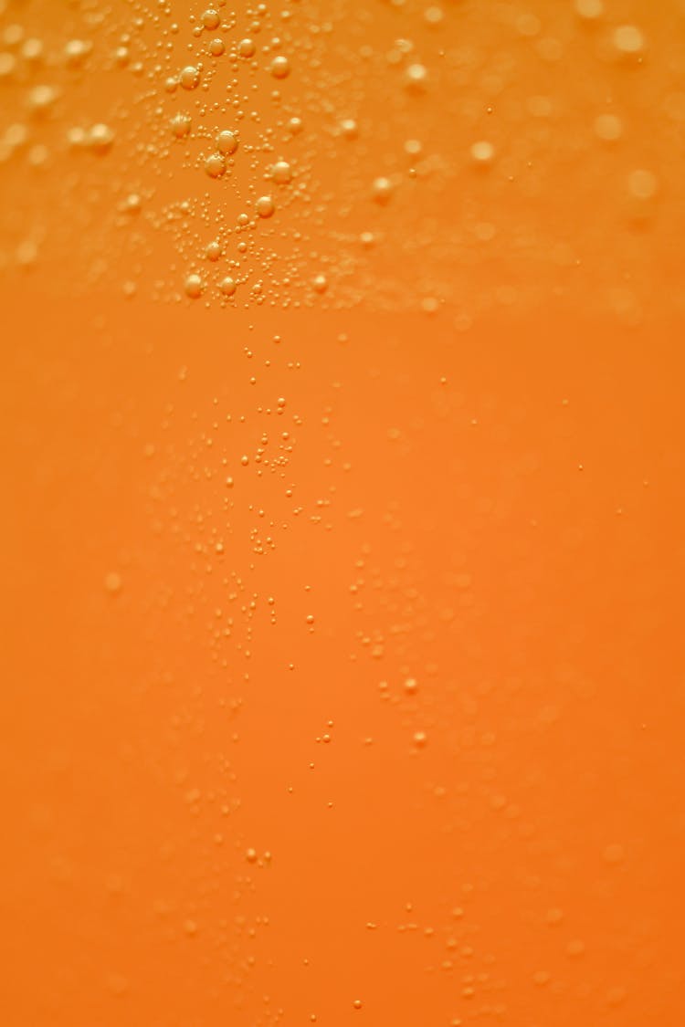 Orange Liquid With Bubbles 