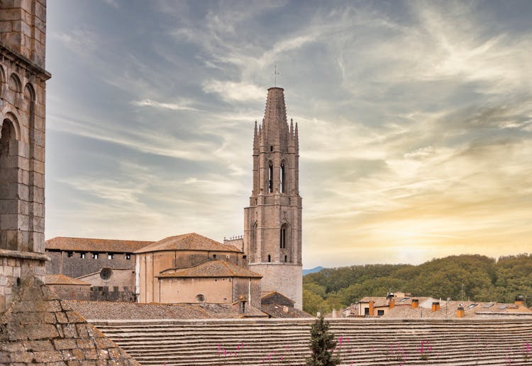  A Tower At The Church Of St. Felix In Girona, Spain