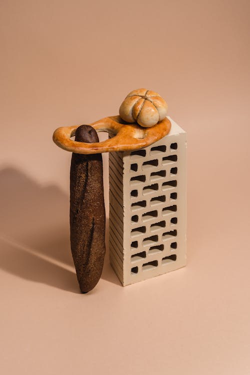 Baked Bread Over a Concrete Block