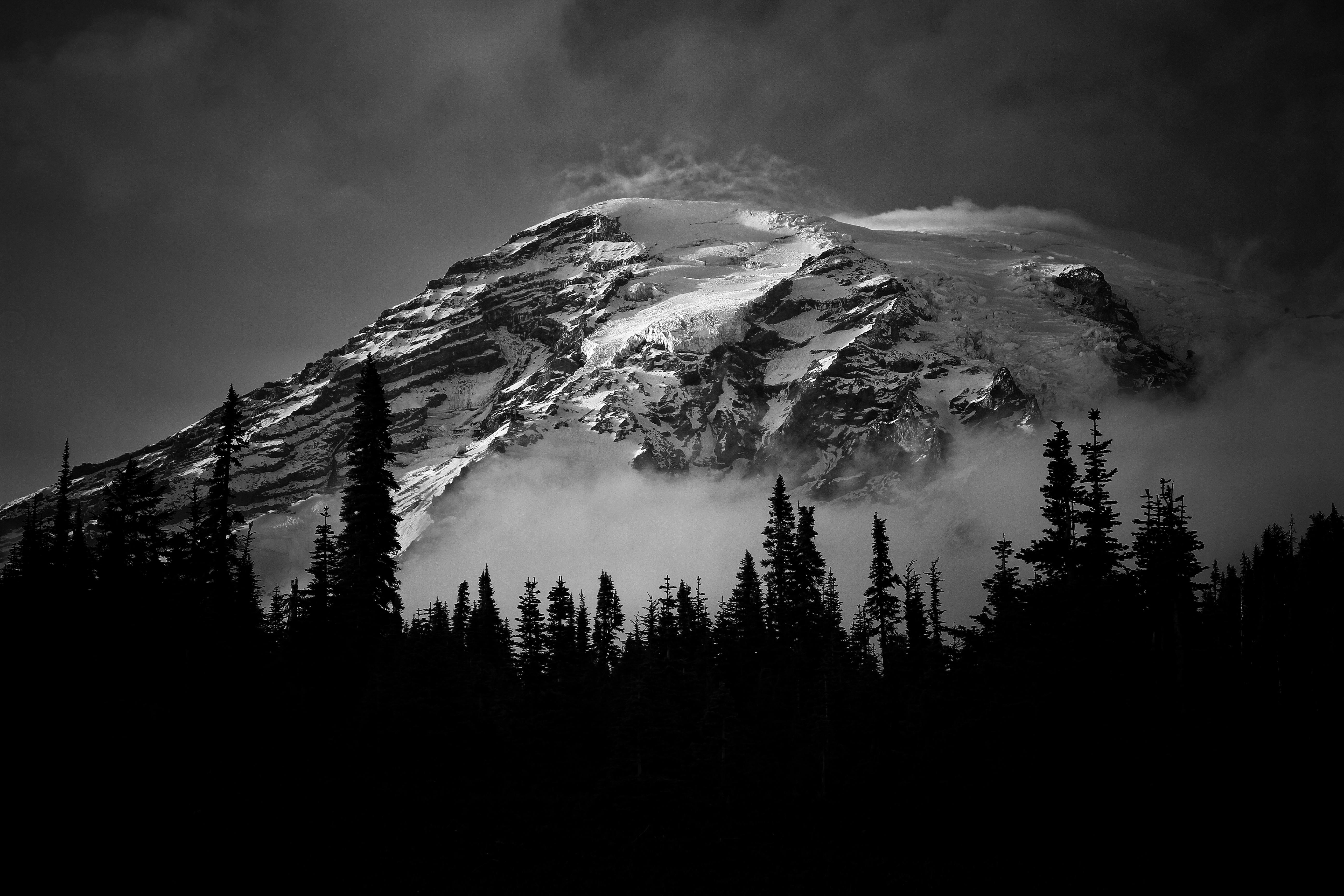 Free stock photo of black and white, mountain