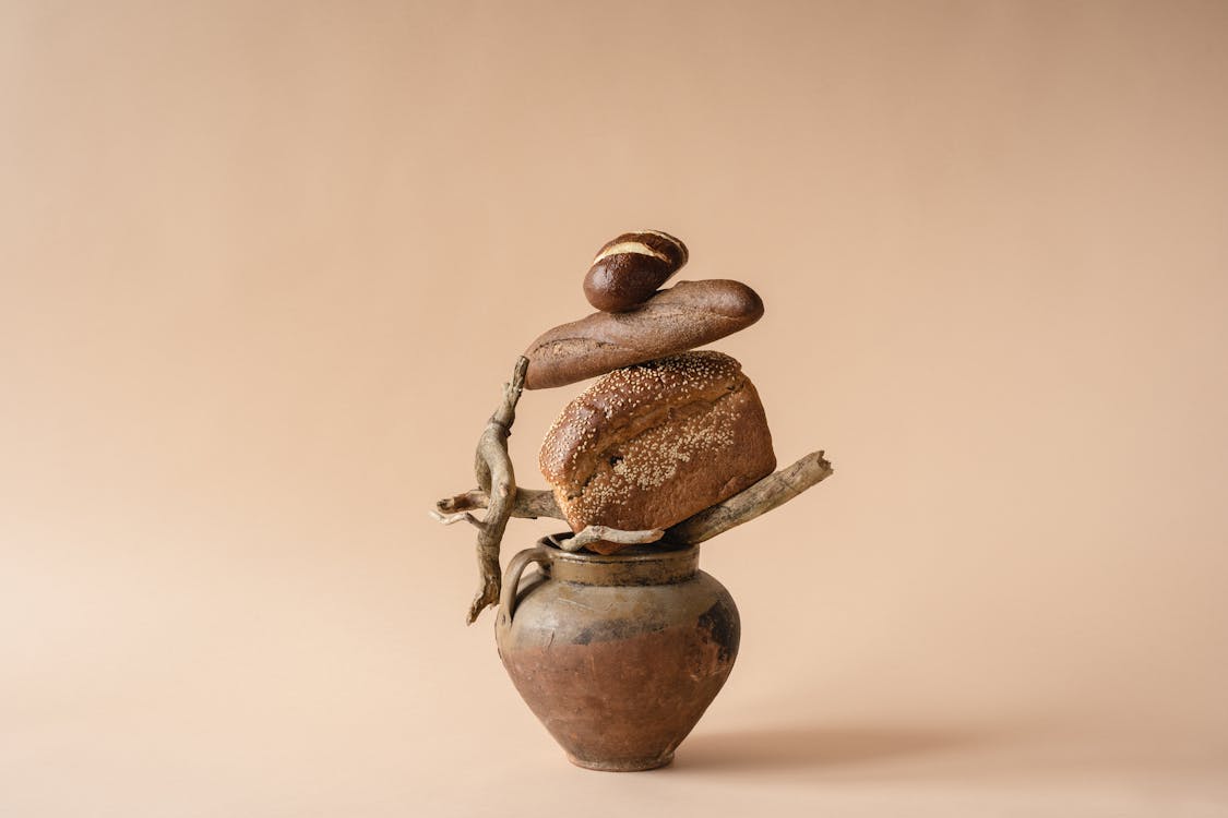 Brown Bread on Ceramic Vase