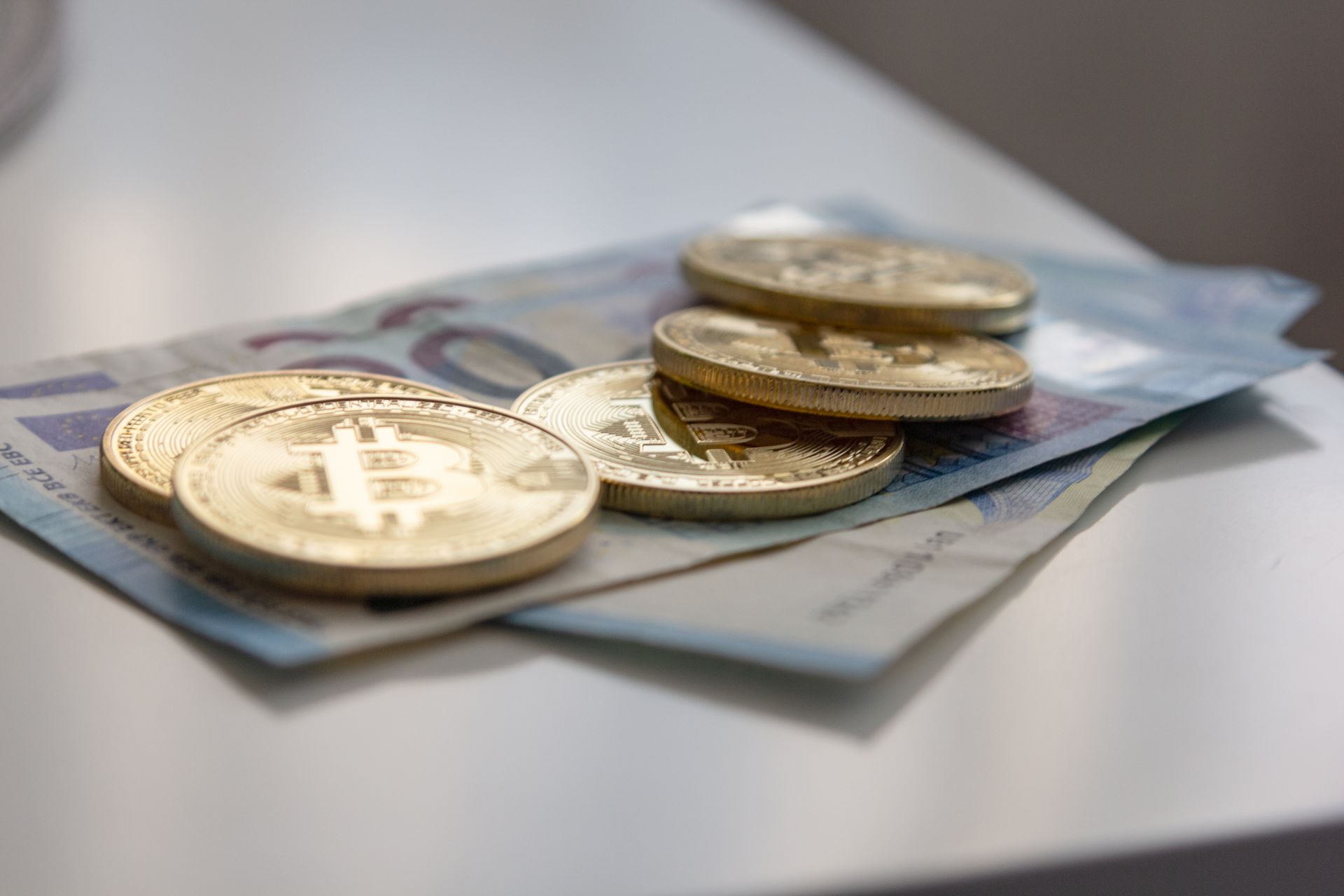 Close up of Coins and Banknotes