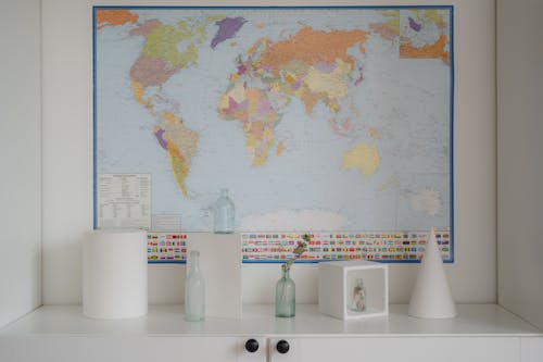 Free The World Map on a Wall Stock Photo