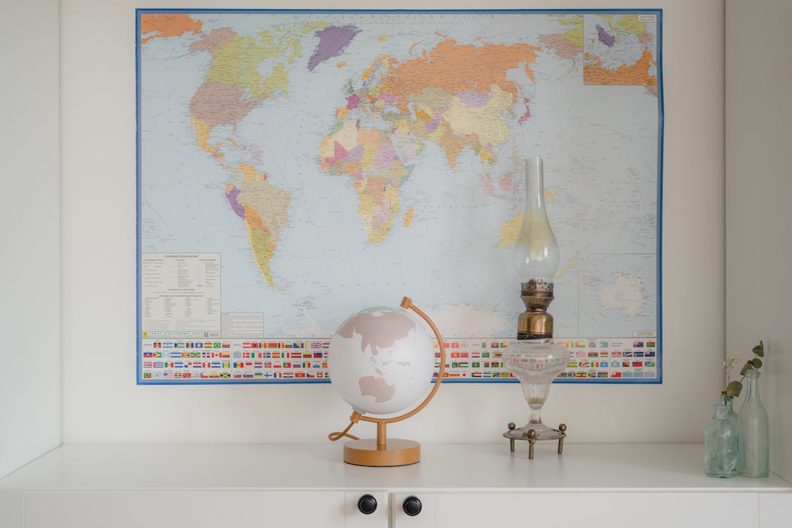 The World Map on a Wall