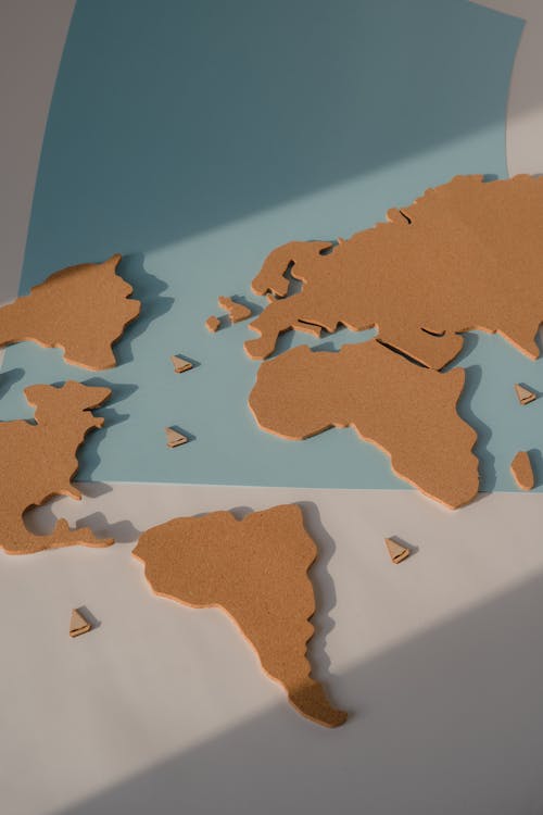 World Map Made of Cork