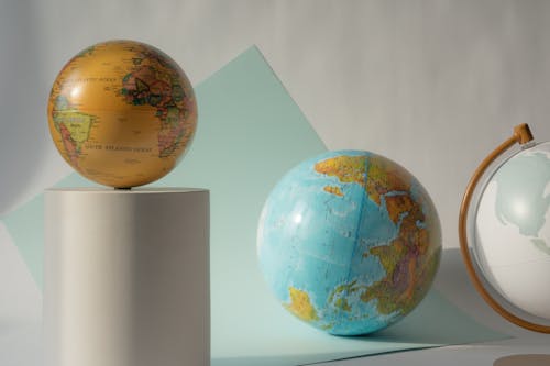 Earth Globes in Studio