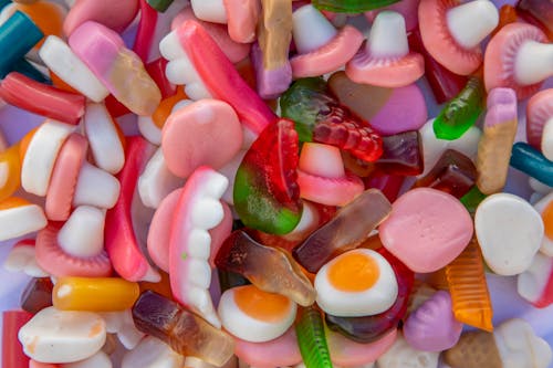 Close-Up Photo of Mixed Gummy Candies