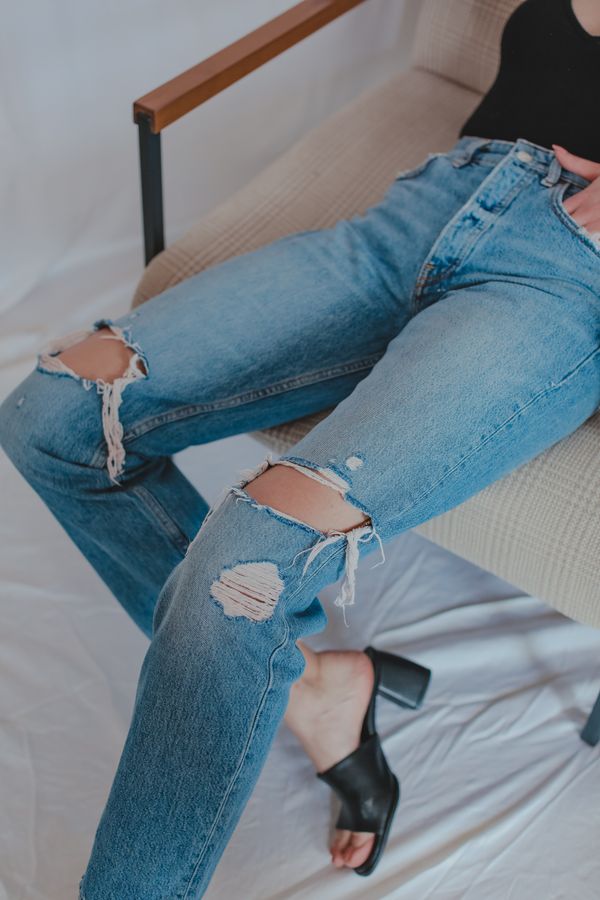 Cropped kick-flare jeans with mules