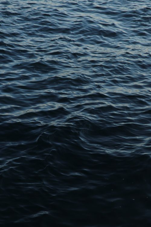 Free A detailed image of dark blue ocean waves with a soothing ripple effect on the water surface. Stock Photo
