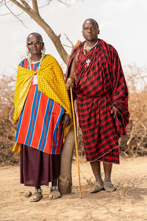 คลังภาพถ่ายฟรี ของ masai, คู่แอฟริกัน, ชนเผ่า