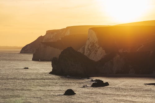 View of Cliffs at Sunset
