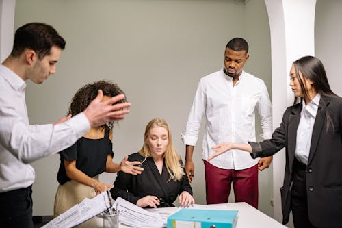 Free Office Team Having a Meeting Stock Photo