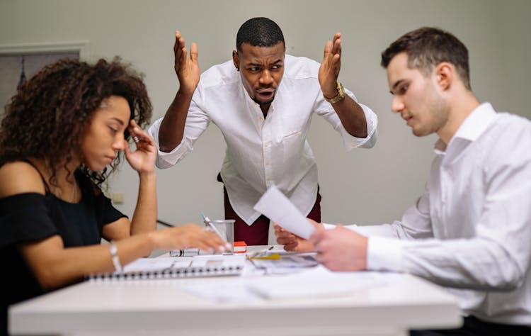 A Man Angry In A Workplace