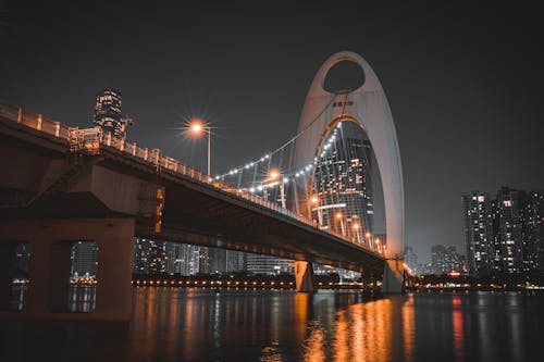 Liede Bridge in Guangzhou, China at Night