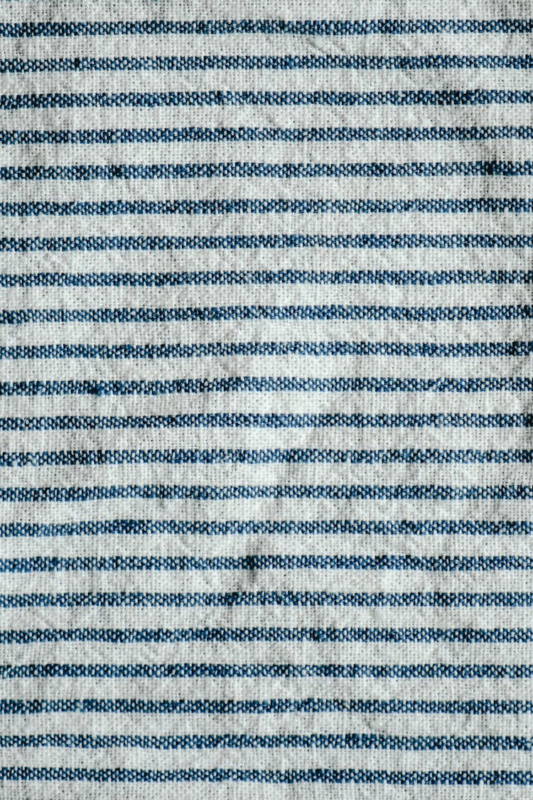 Blue And White Striped Fabric