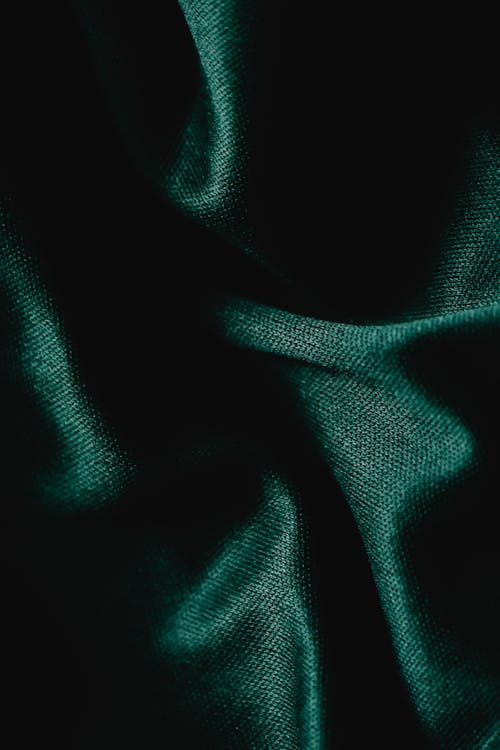 Green Textile in Close Up Photography