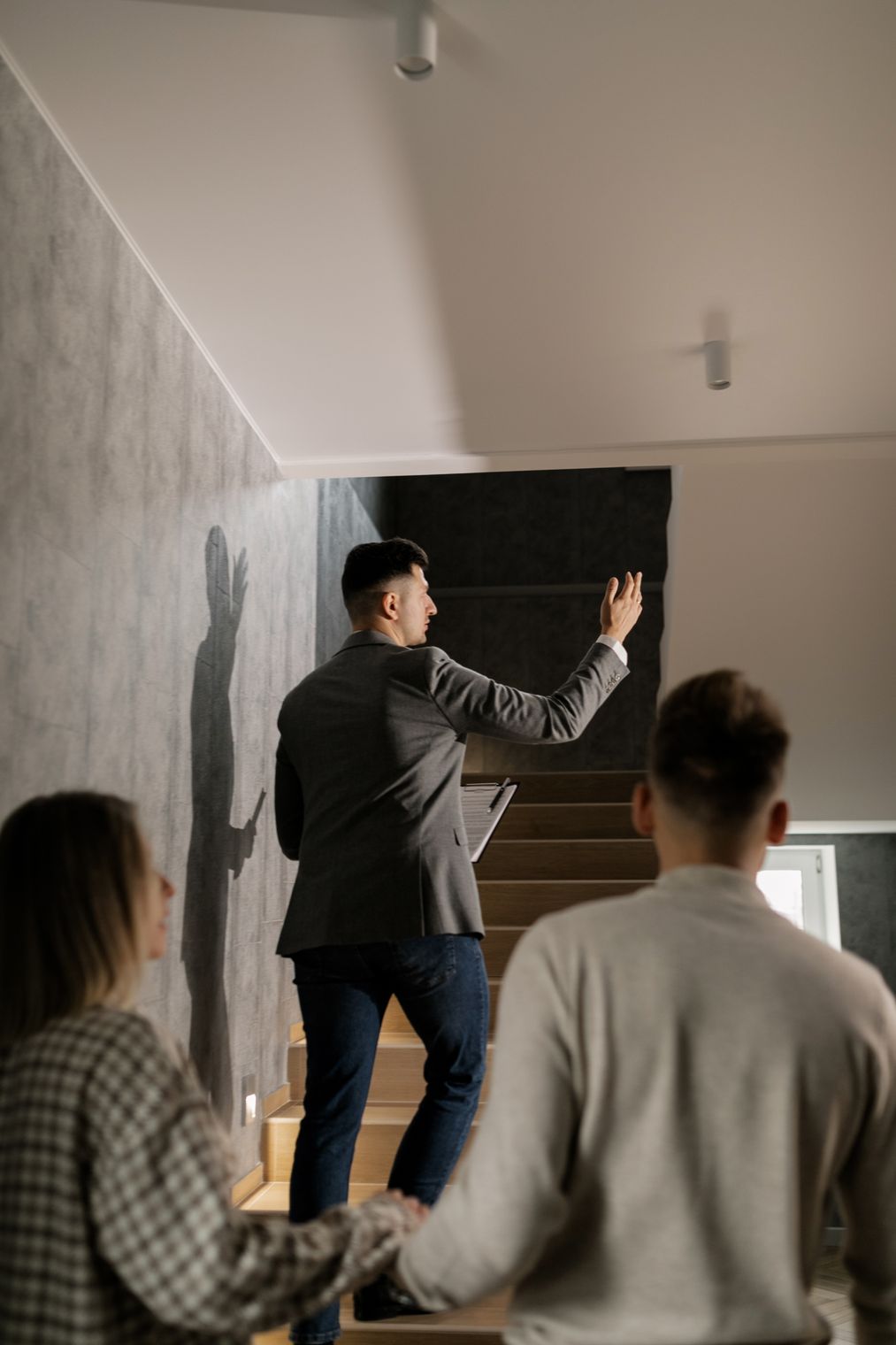 Real estate agent showing a home