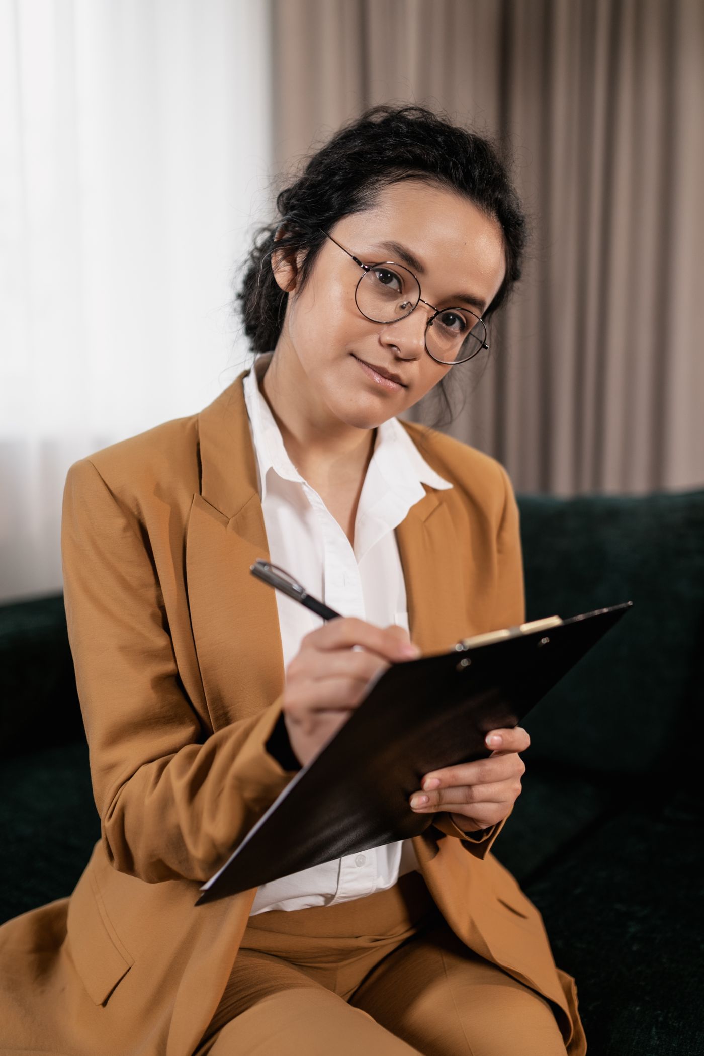 A buyer signing paperwork