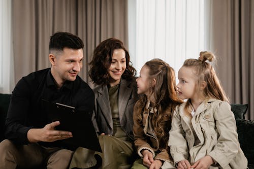 Free Family Looking at Each Other Stock Photo