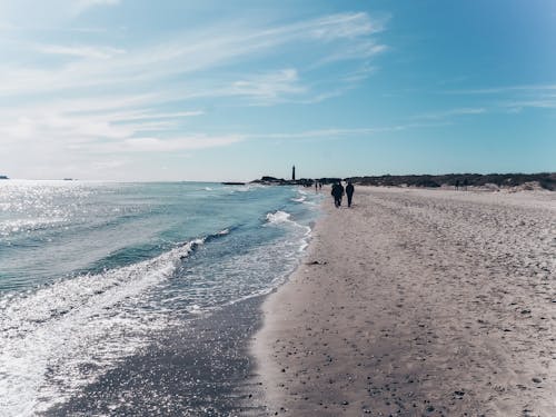 Foto stok gratis berjalan-jalan di pantai, biru, Denmark