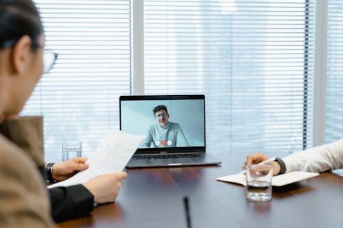 A Man in Virtual Meeting