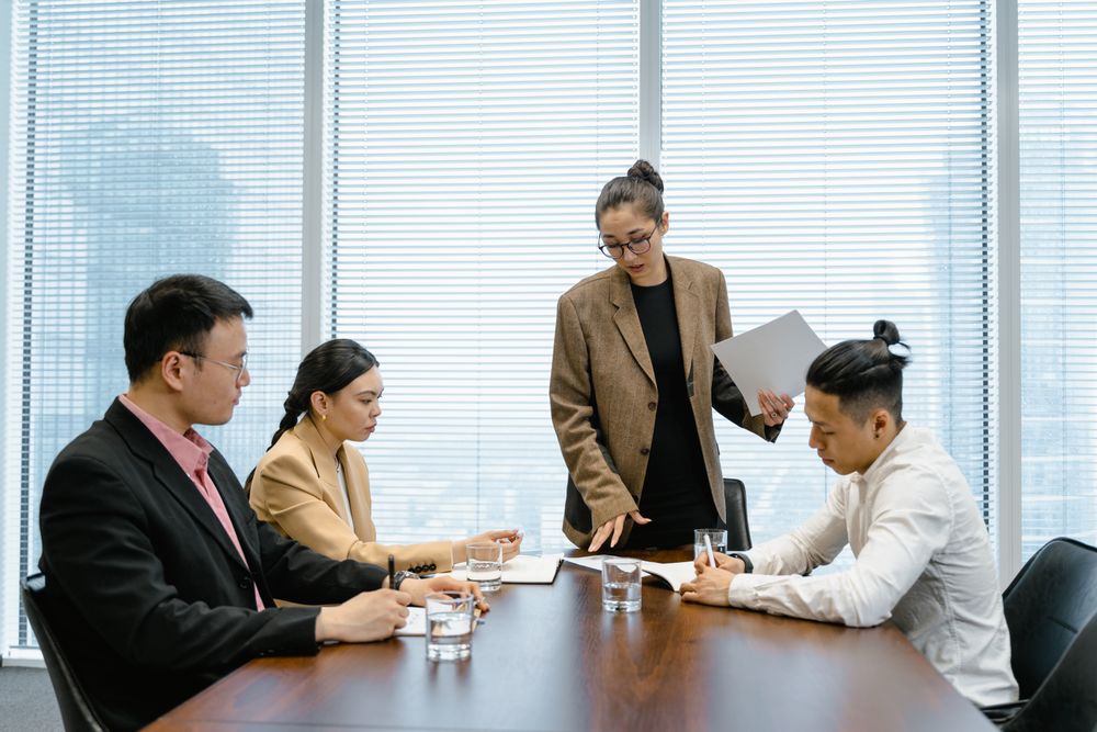 Advisory team reviewing platform performance in a boardroom