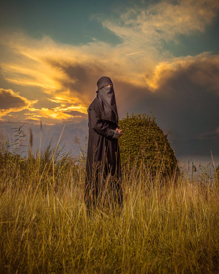 A Woman Wearing A Niqab