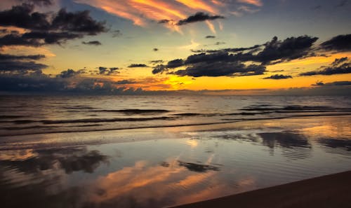 Scenic Ocean During Golden Hour