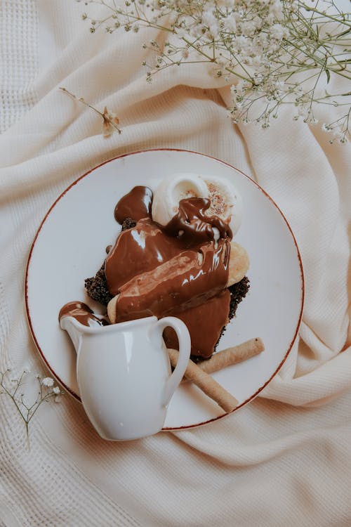 Chocolate Goodies on a Porcelain Plate