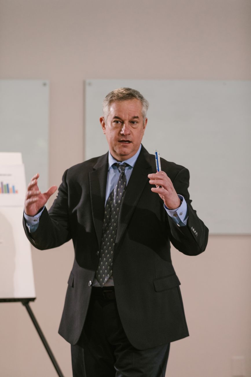 Business leader delivering a clear presentation