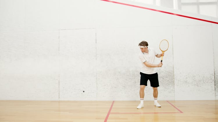 Man Playing Squash