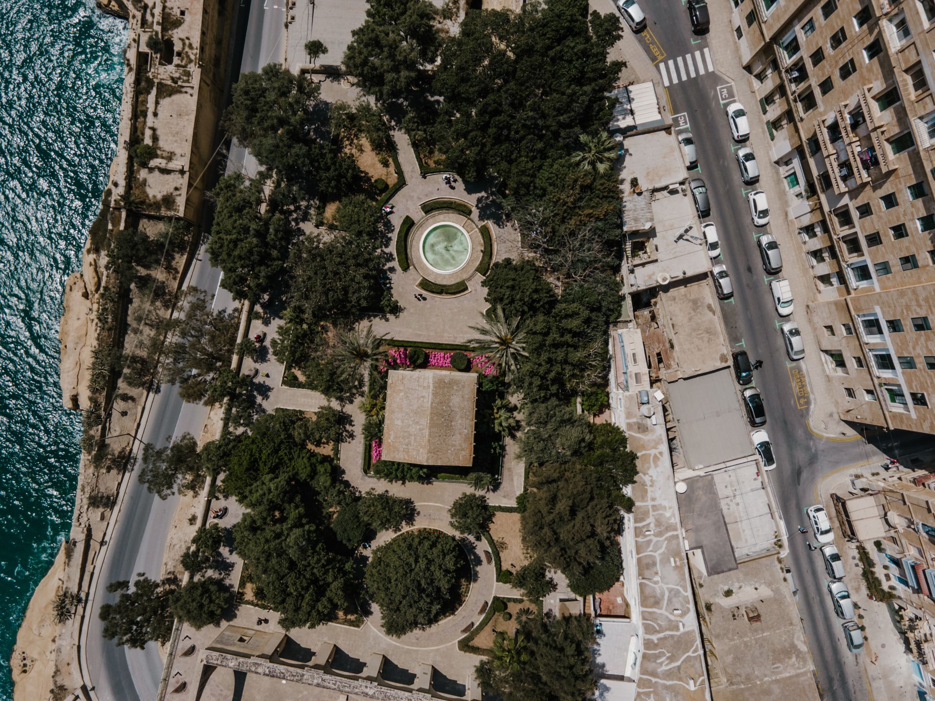 Fountain Surrounded by Trees