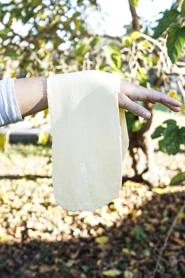 Dough Hanging On A Person's Arm