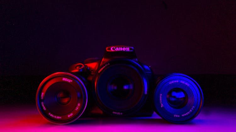 Black Canon DSLR Camera And Lenses