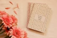Pink Flowers and Notebooks