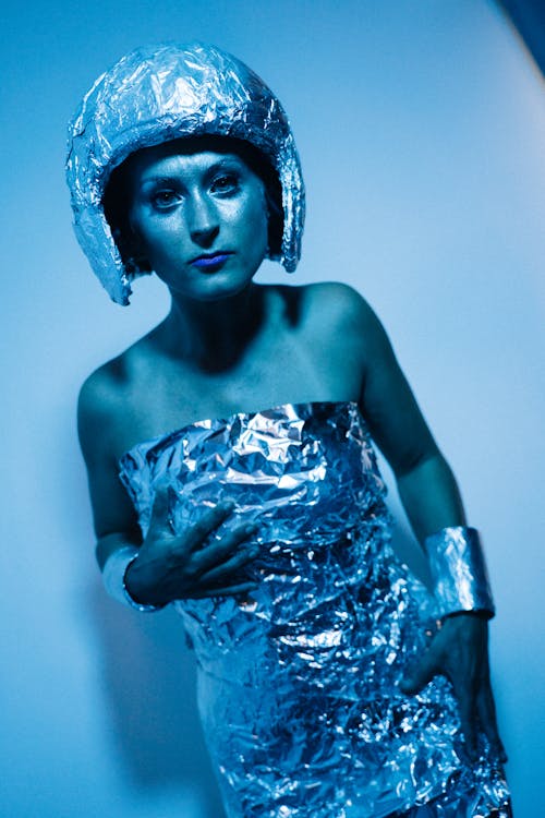 A Woman Dressed in a Futuristic Costume