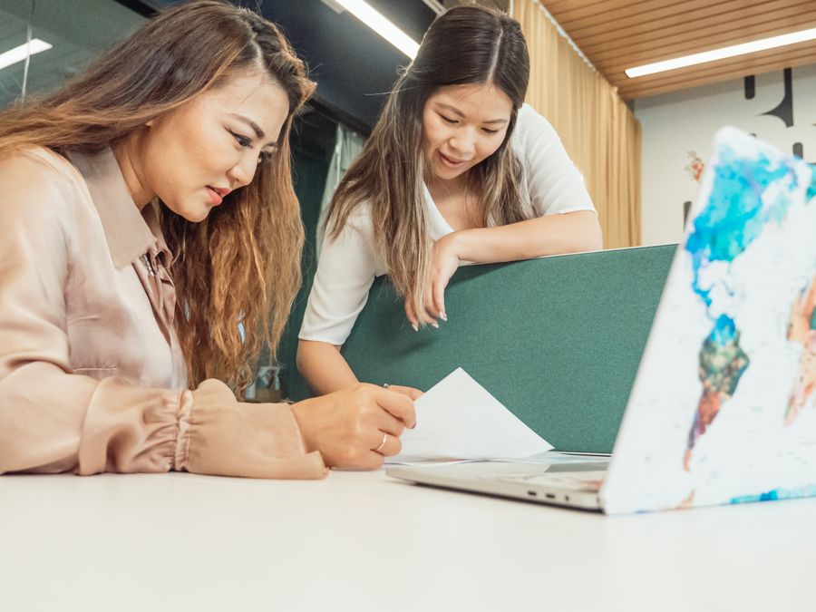 Due professioniste che analizzano documenti al computer