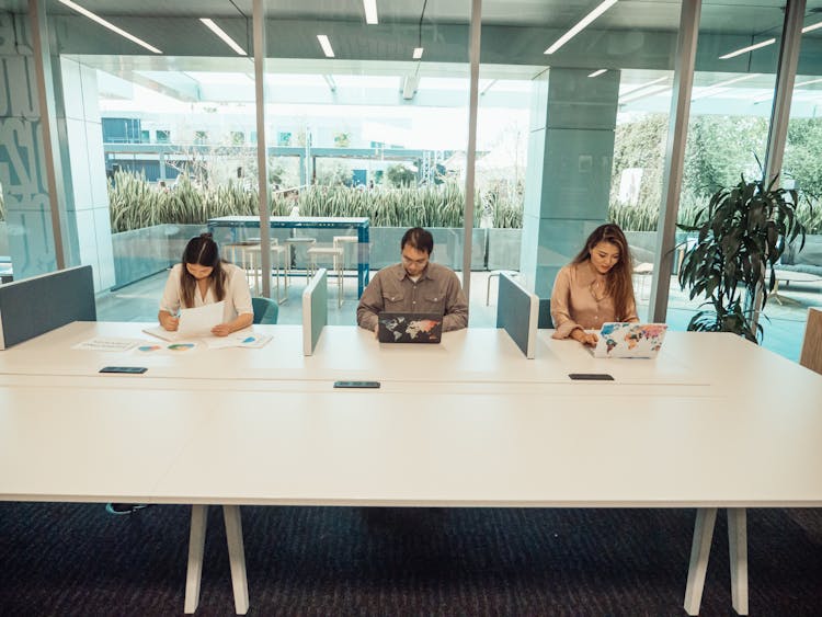 Office Team Sitting At The Table