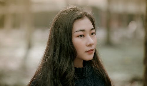 Asyalı Kızın Yakın çekim Fotoğrafçılığı