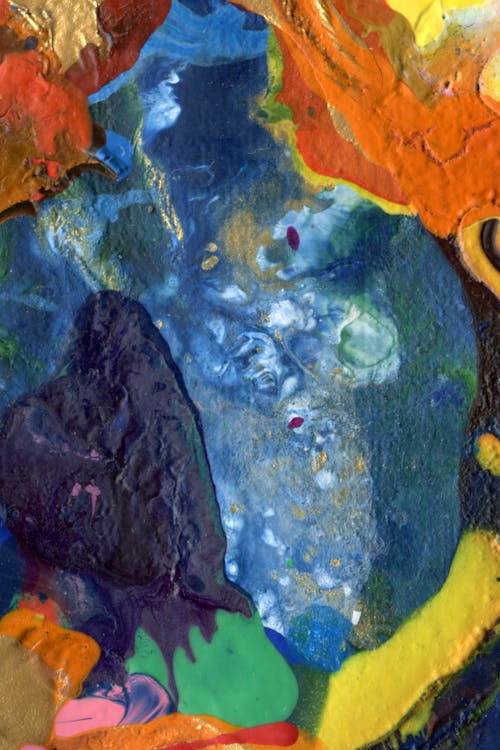 Close-Up Shot of an Abstract Painting