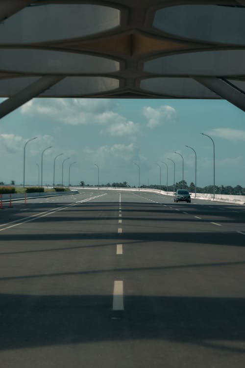 Asphalt road in sunny day