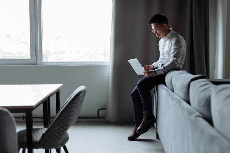 Man Using Laptop